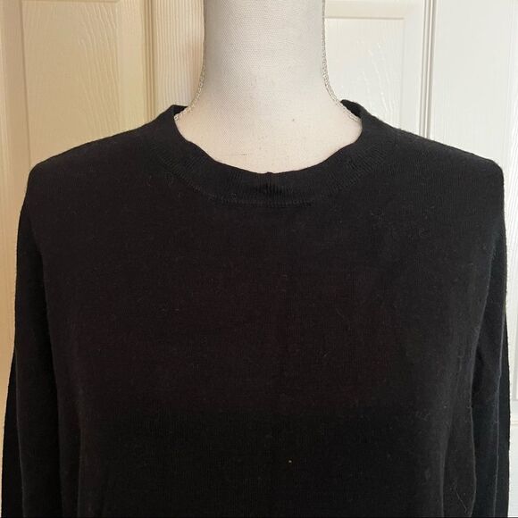 NWOT Halogen Black Crewneck Sweater with Removable Faux Pearl Collar Small - Picture 6 of 10